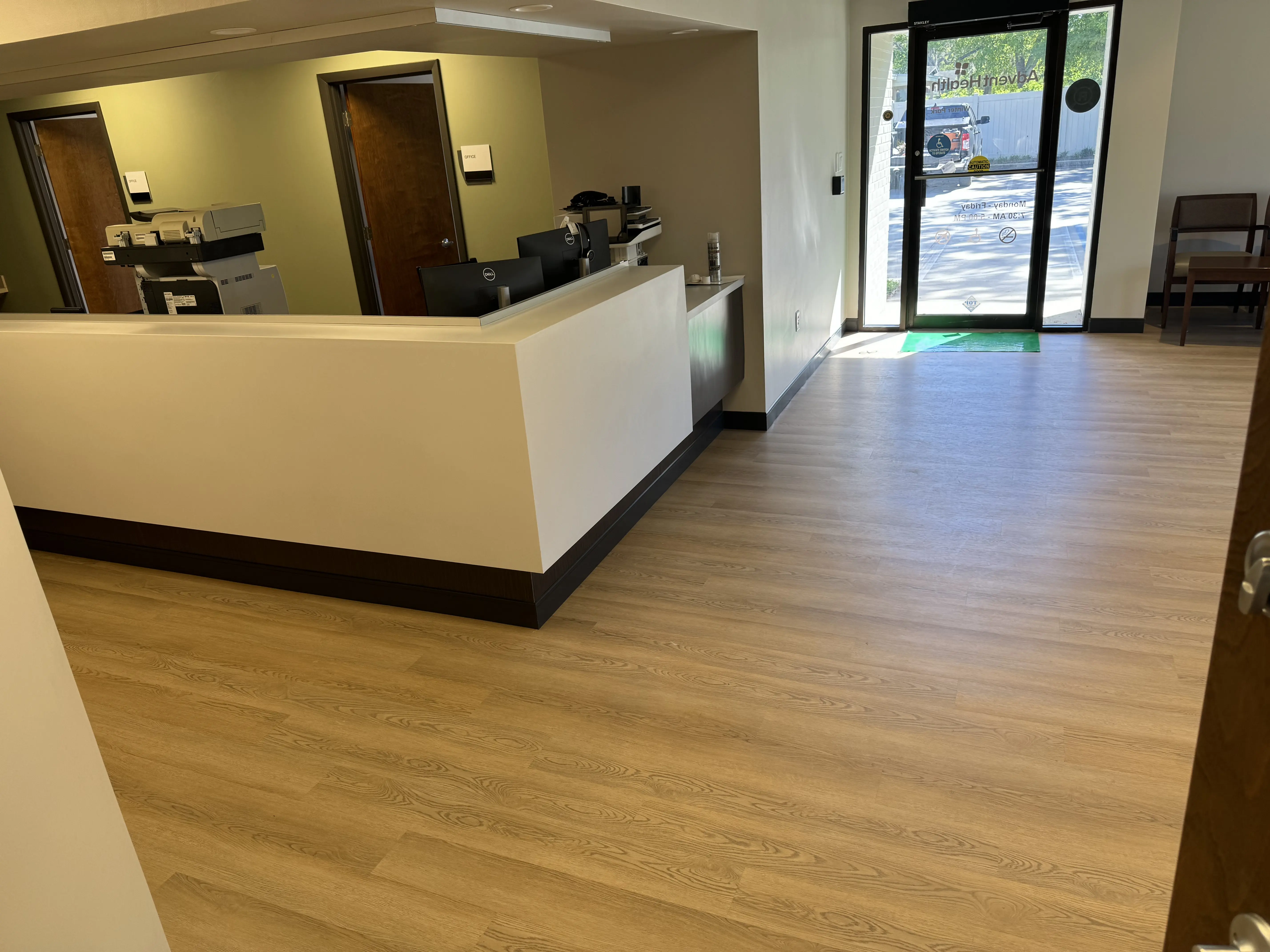 Vinyl flooring installation in a commercial office in Orlando, FL - FL Quality Solutions