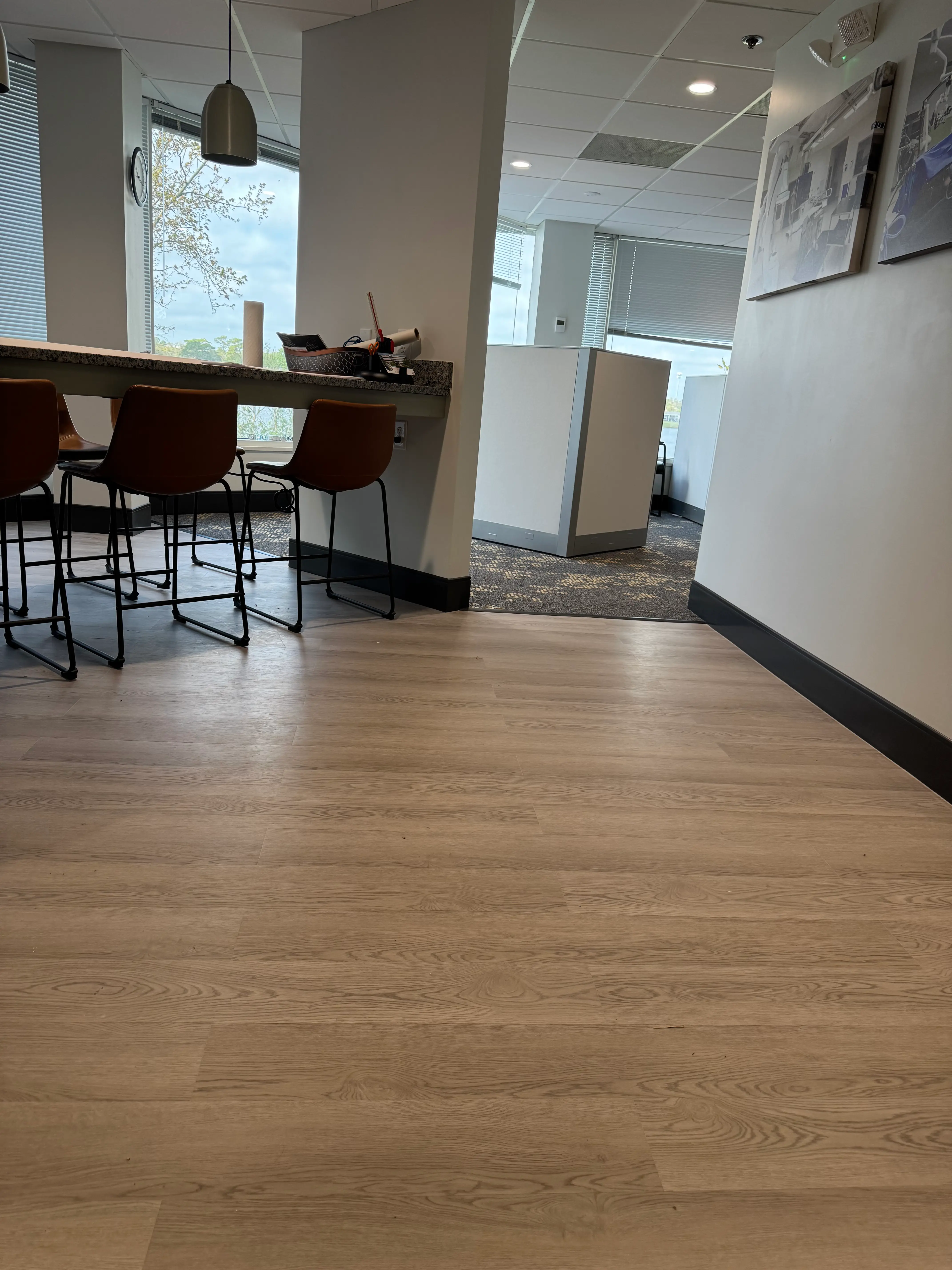 Laminate flooring installation in a commercial office in Orlando, FL - FL Quality Solutions